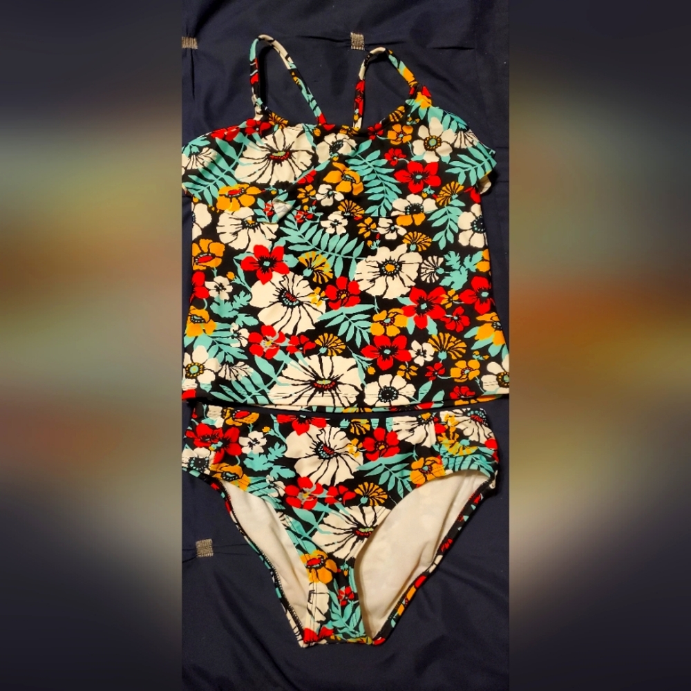 Girls Kami Tankini Bathing Suit, Size 12